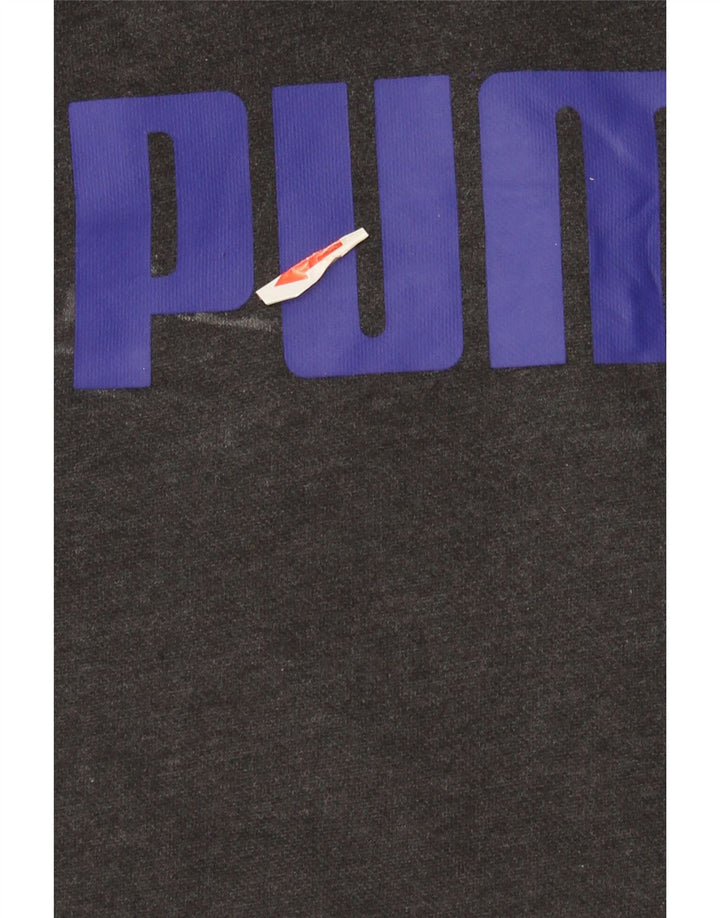 Puma Sudadera con capucha gráfica para hombre, talla grande, gris