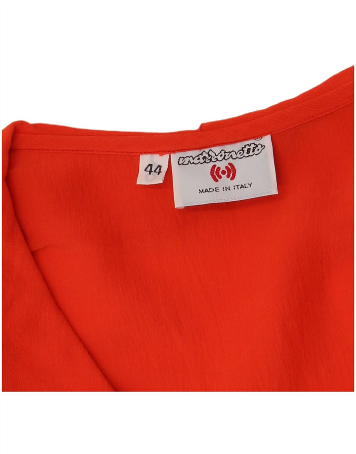 Mazzonetto Blusa Camisa Manga Corta Mujer IT 44 Medium Naranja