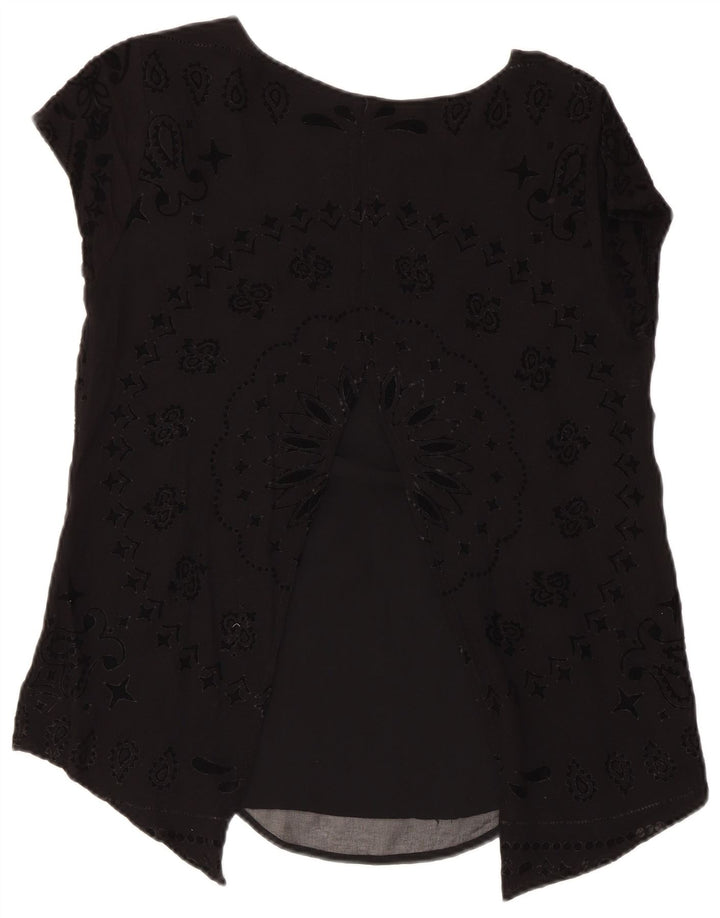 Desigual Blusa para mujer Top UK 12 Medium Black Paisley