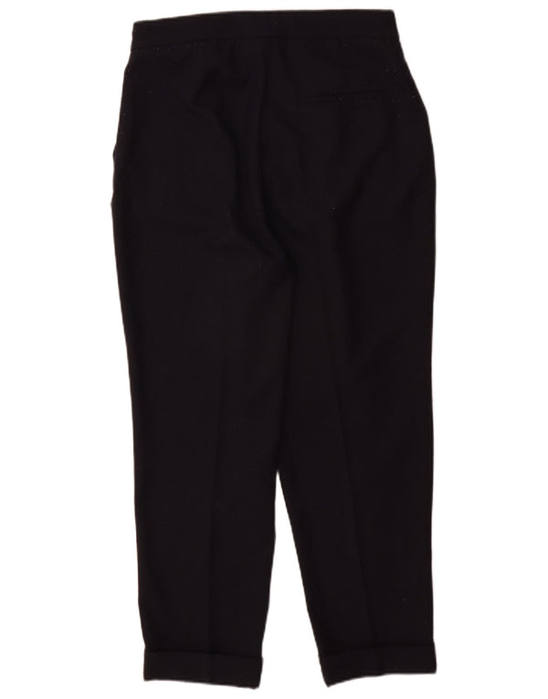 Zara Mujer Pantalones Chinos De Cintura Alta Pegged Pequeño W26 L26 Azul Marino