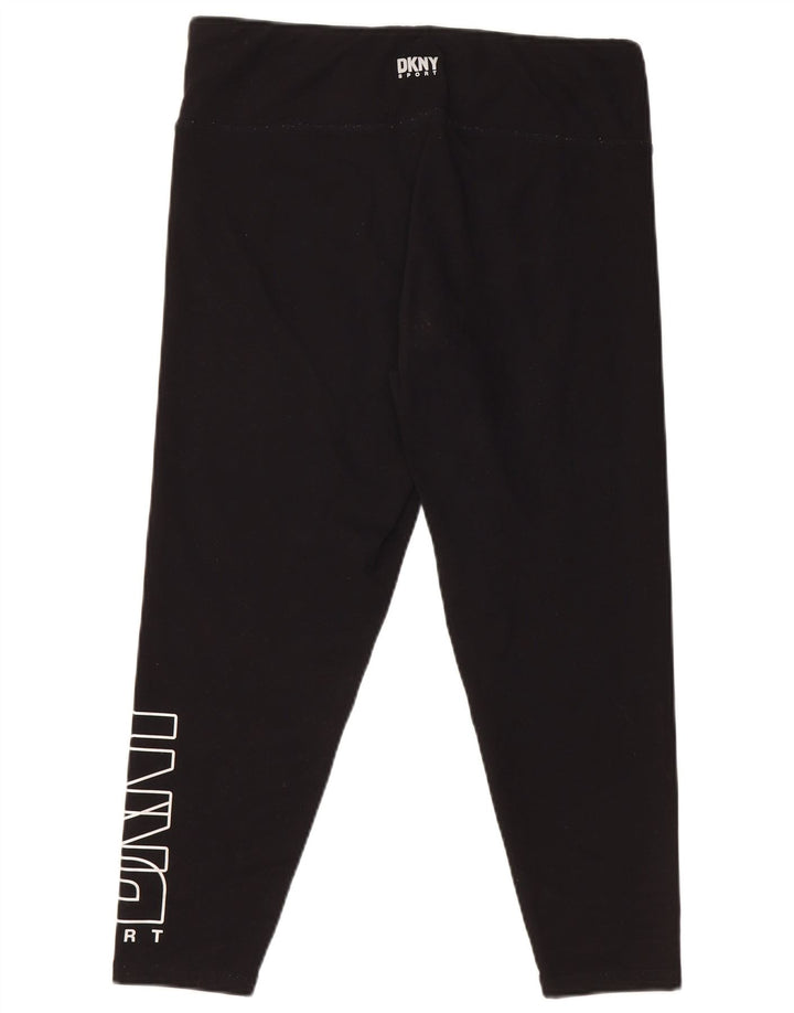 DKNY Leggings capri gráficos para mujer UK 40 XL Poliéster negro