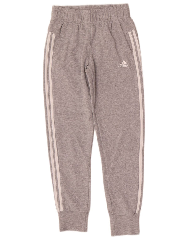 Adidas - Pantalón de chándal para niña, 12-13 años, algodón moteado gris