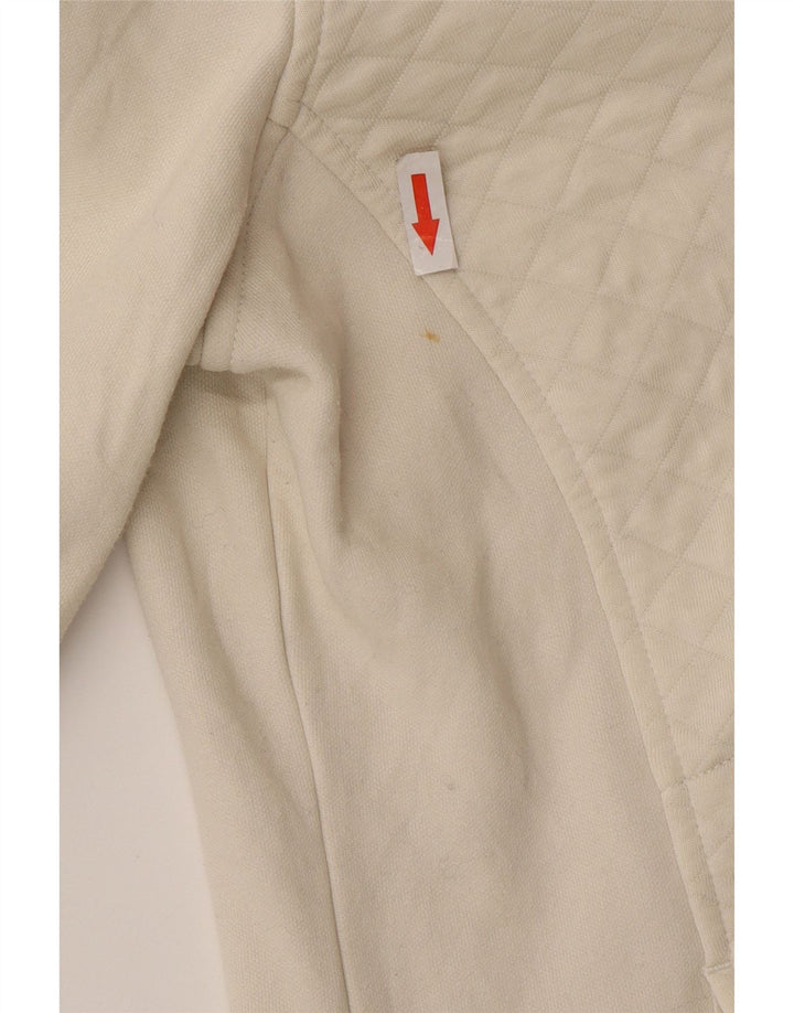 L.L.Bean Sudadera extragrande con cuello y cremallera para mujer UK 10 Small White