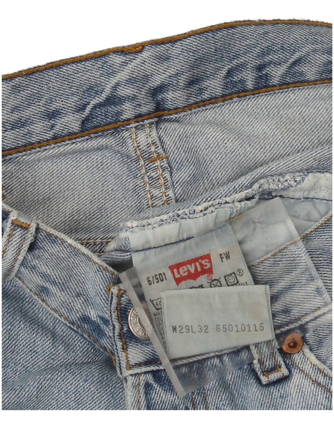 Levi's Mens 501 Shorts De Mezclilla W29 Algodón Azul Medio