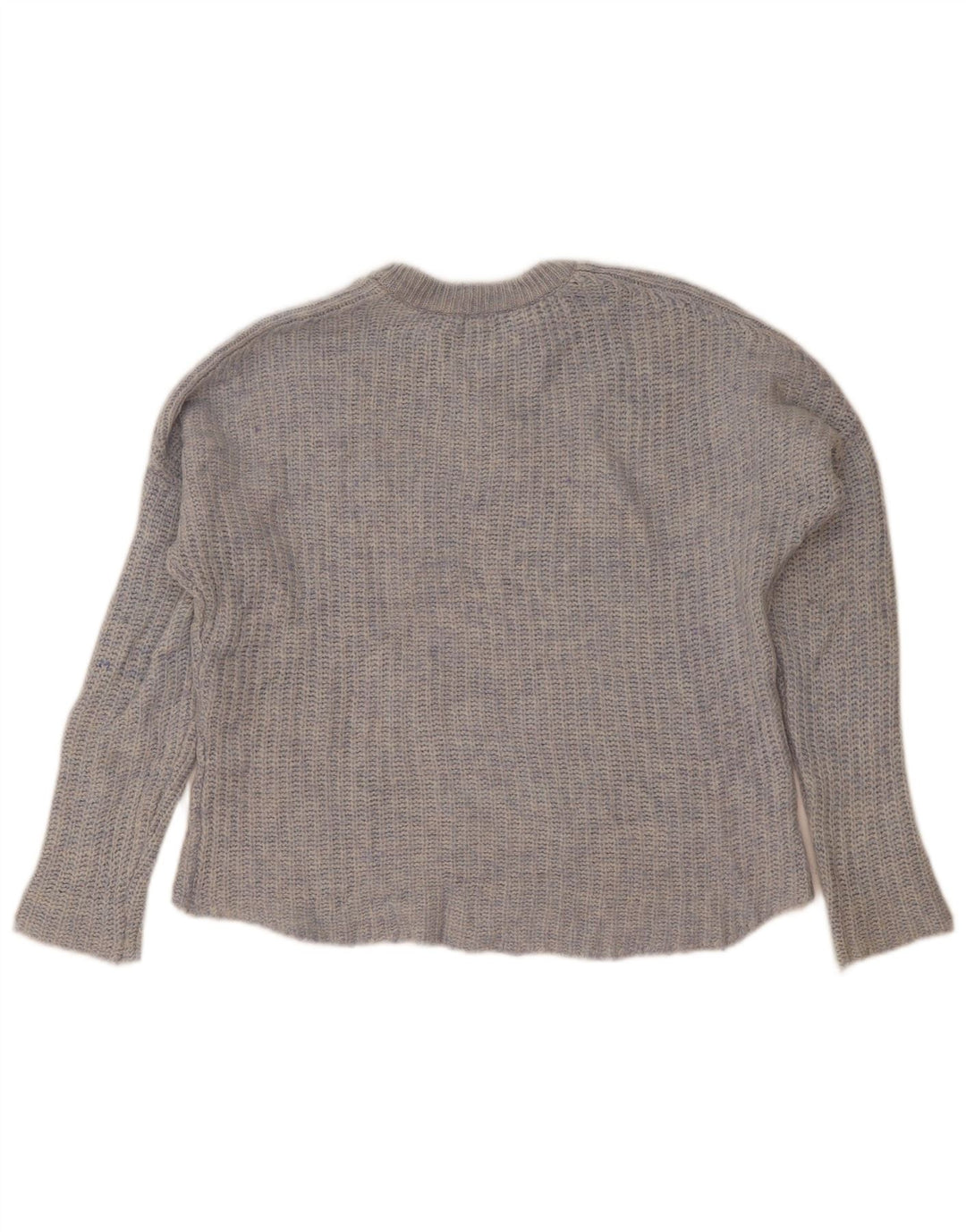 Zara Jersey extragrande con cuello barco para mujer, talla 44, talla mediana, color azul moteado