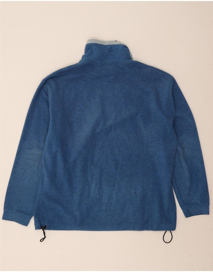 Mauna Kea - Jersey de forro polar con cuello y cremallera para hombre, poliéster moteado azul grande