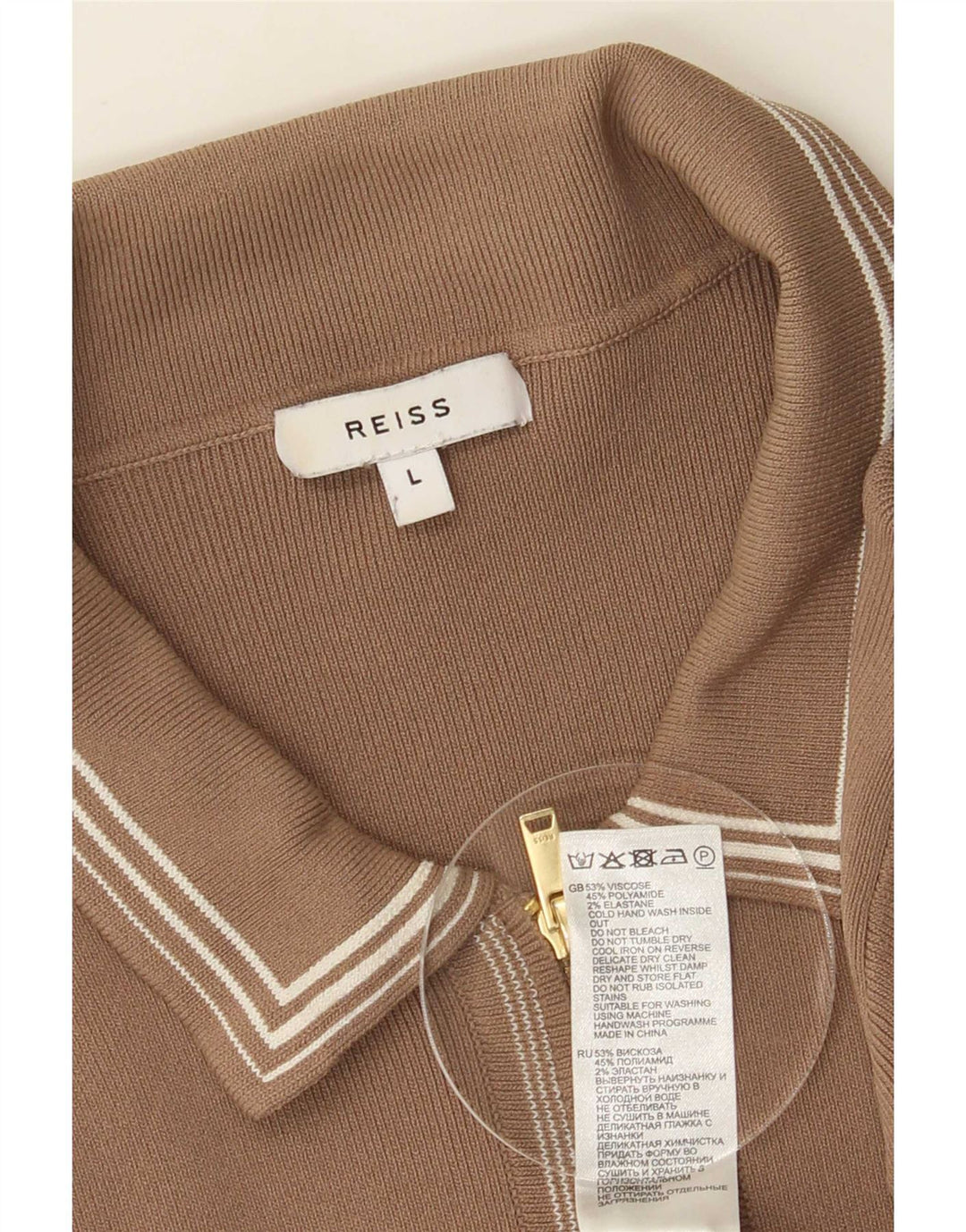 Reiss - Cárdigan para hombre, talla grande, viscosa marrón
