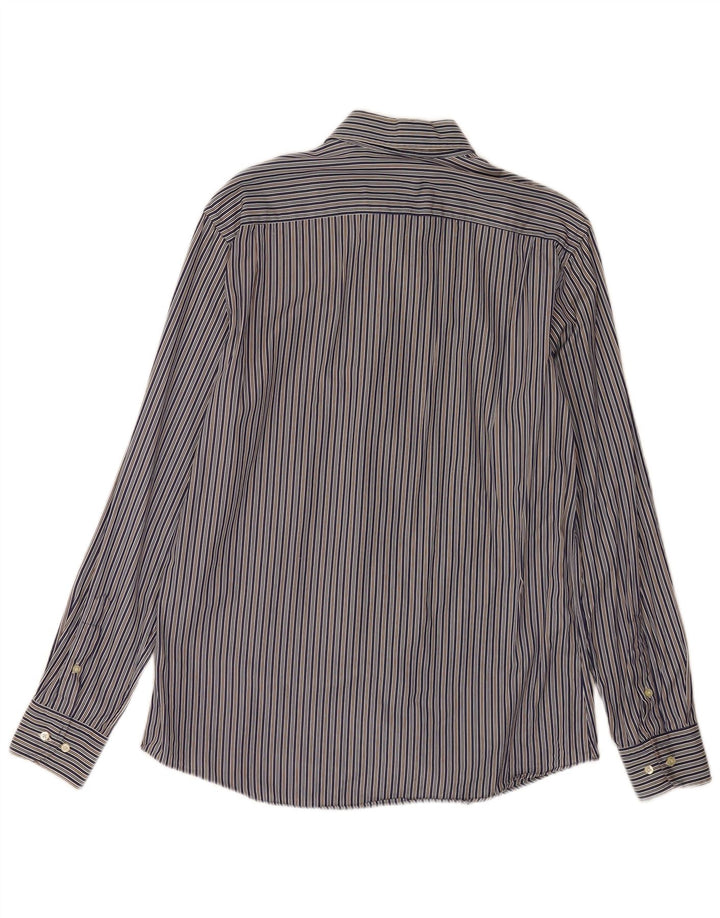 Camisa Massimo Dutti Hombre Large Algodón Rayas Azul