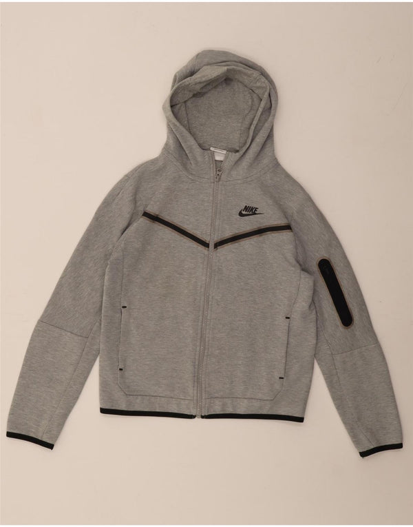 Nike Sudadera con capucha y cremallera para niños 12-13 años Grande Gris Algodón