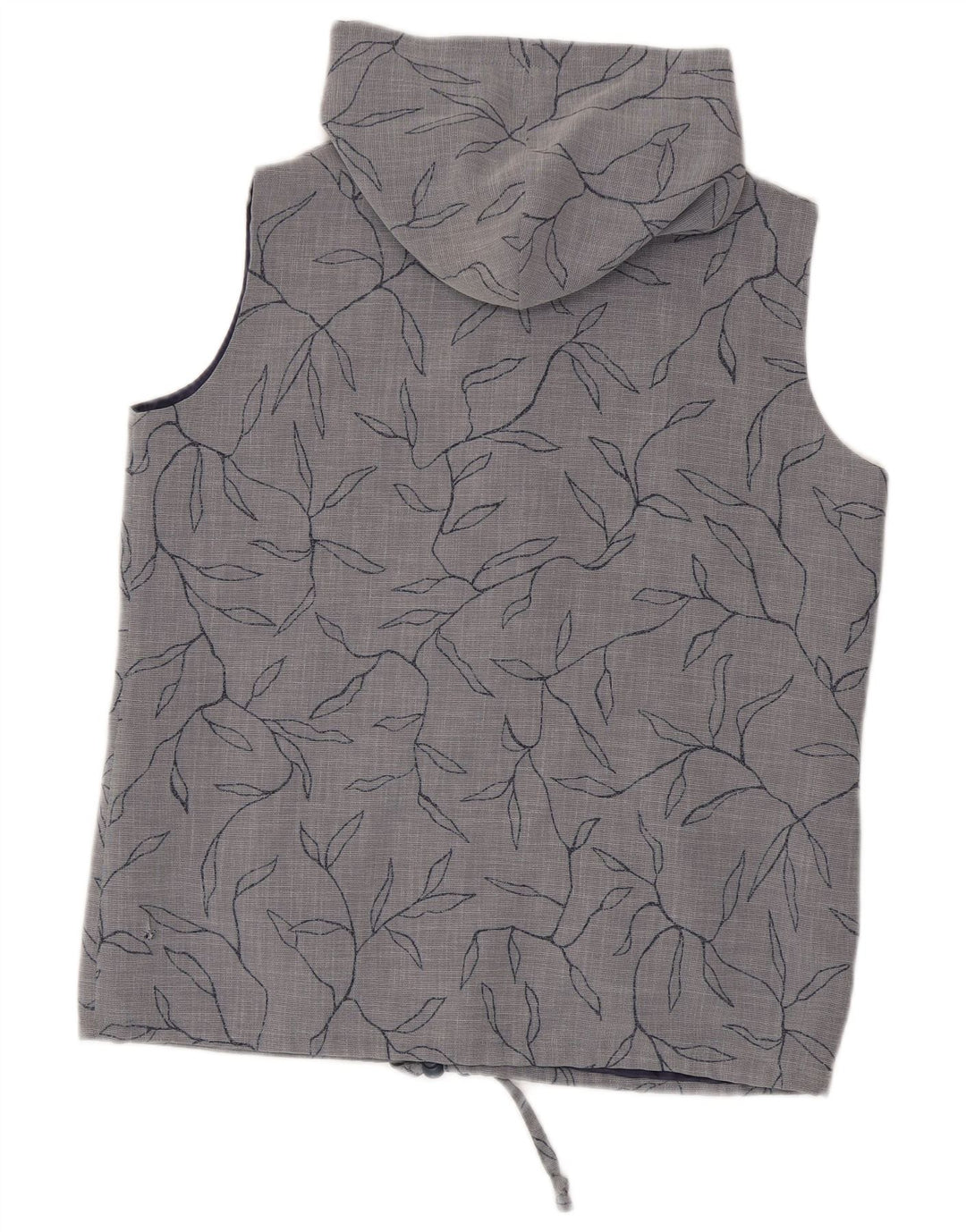 Max Pierre Chaleco con capucha para mujer UK 44 Poliéster floral gris grande