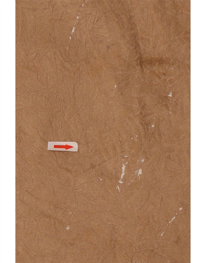Falda de ante vintage para mujer IT 46 Grande W30 Cuero Beige