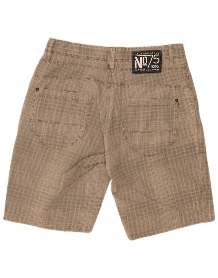 JACK & JONES Pantalones cortos casuales para hombre Large W34 Beige Check