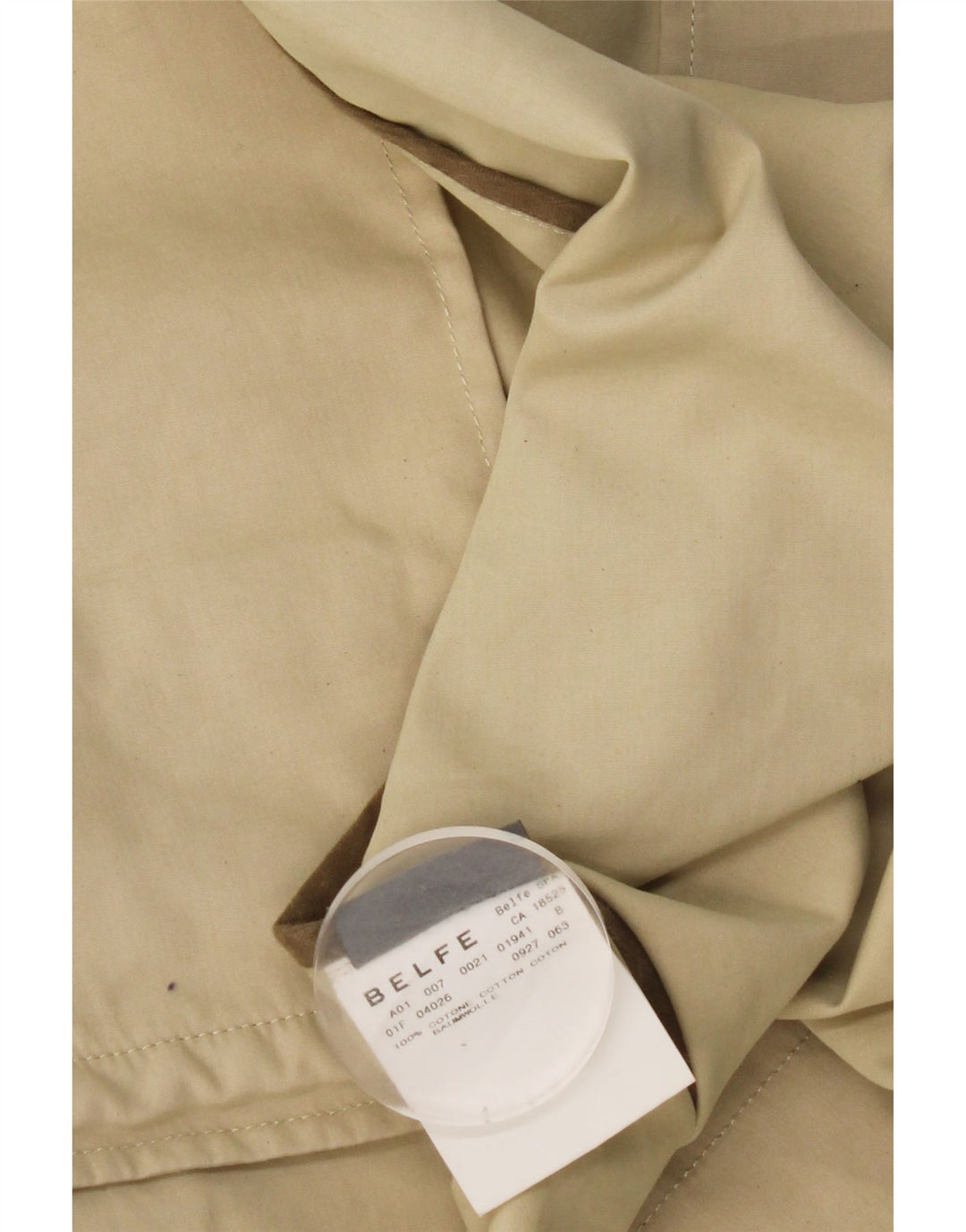 Abrigo Belfe para hombre UK 42 XL Algodón beige