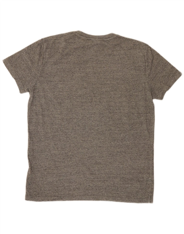 Superdry Camiseta estampada de algodón moteado en gris medio para hombre