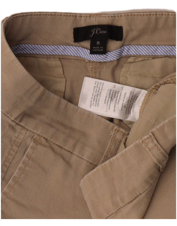 J. CREW Pantalones cortos chinos para mujer US 8 Mediano W30 Algodón beige