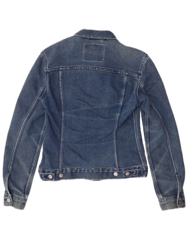 Levi's Chaqueta vaquera corta para mujer Reino Unido 12 Algodón azul medio