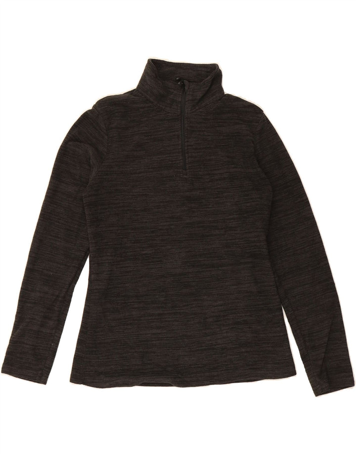 MOUNTAIN WAREHOUSE Womens Zip Neck Fleece Jumper UK 12 Medium  Black Vintage Mountain Warehouse and Second-Hand Mountain Warehouse from Messina Hembry 
