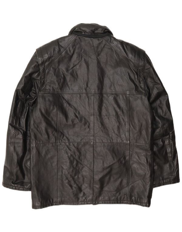 Vintage hombres chaqueta de cuero Reino Unido 40 grande negro