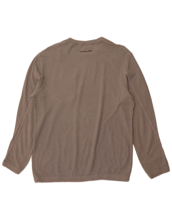 G-STAR Hombre Top Manga Larga Grande Gris Algodón