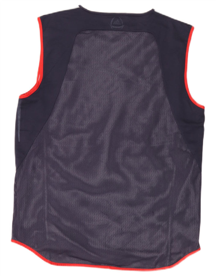Adidas Mens Climacool Vest Top Grande Azul Marino Colorblock Poliéster