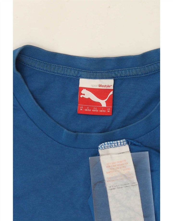 Camiseta Puma Hombre Graphic Top Algodón Azul Medio