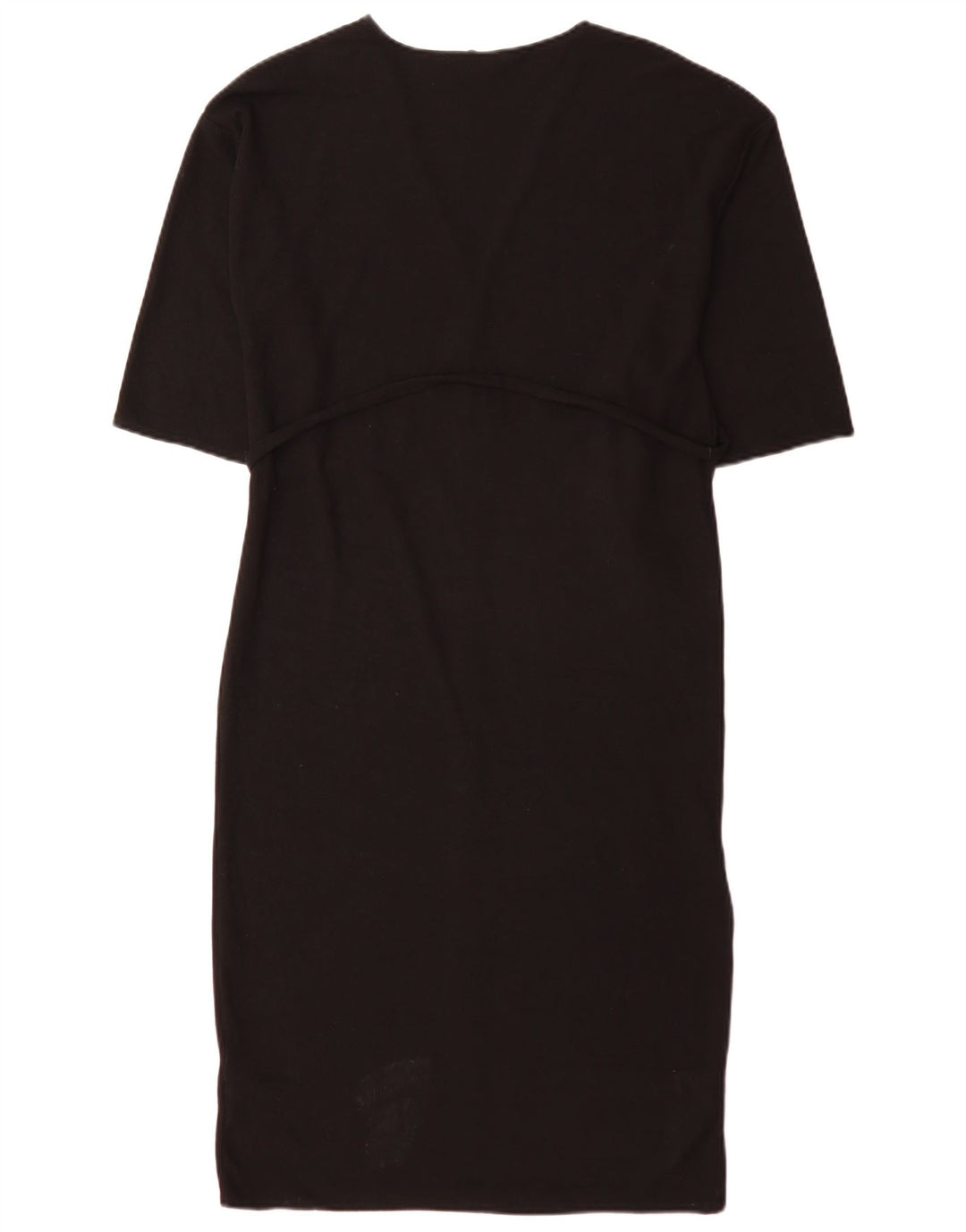 Zara Mujer Maxi Vestido Extragrande UK 10 Pequeño Poliéster Negro