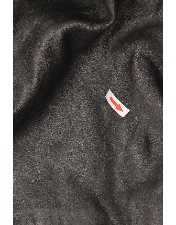 VINTAGE Chaqueta de cuero para hombre Reino Unido 42 XL Cuero negro