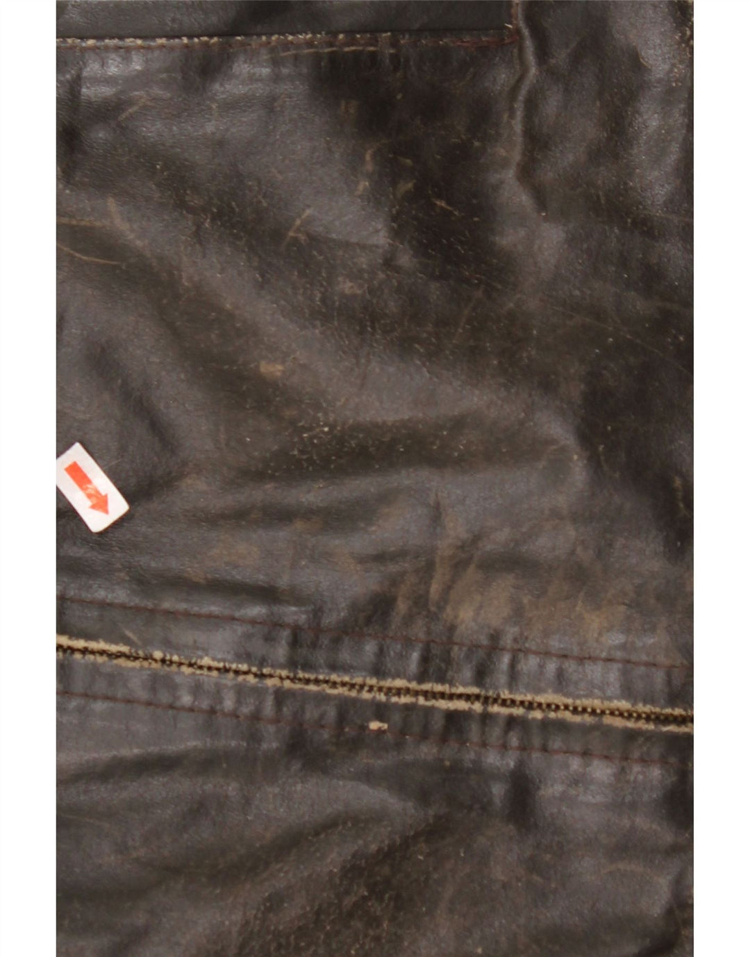 VINTAGE Chaqueta de cuero de manga 3/4 para mujer Reino Unido 14 Cuero marrón medio