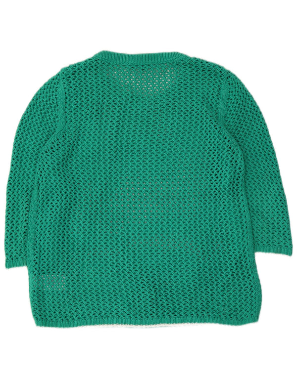 Tommy Hilfiger Suéter tipo jersey con cuello barco y manga 3/4 para mujer UK 40 XL Verde
