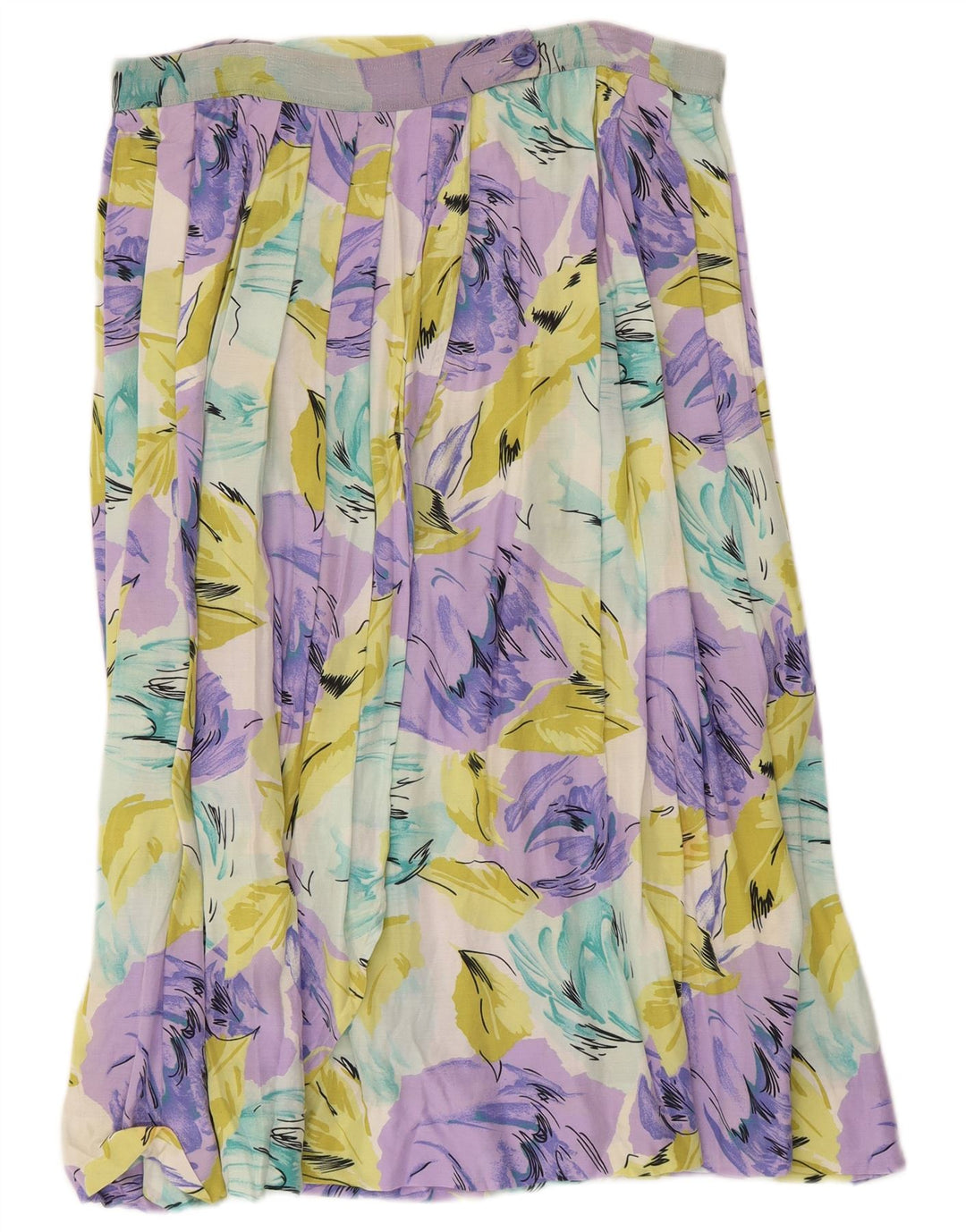Vintage mujer falda plisada W32 grande multicolor floral