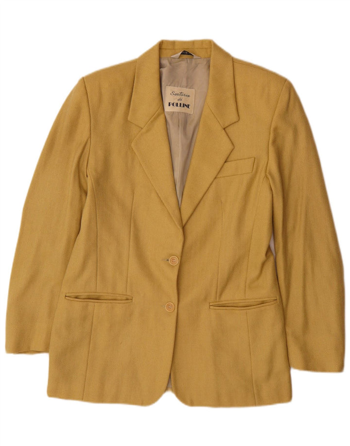 Pollini Chaqueta tipo blazer Sartoria de 2 botones para mujer IT 44 Amarillo mediano