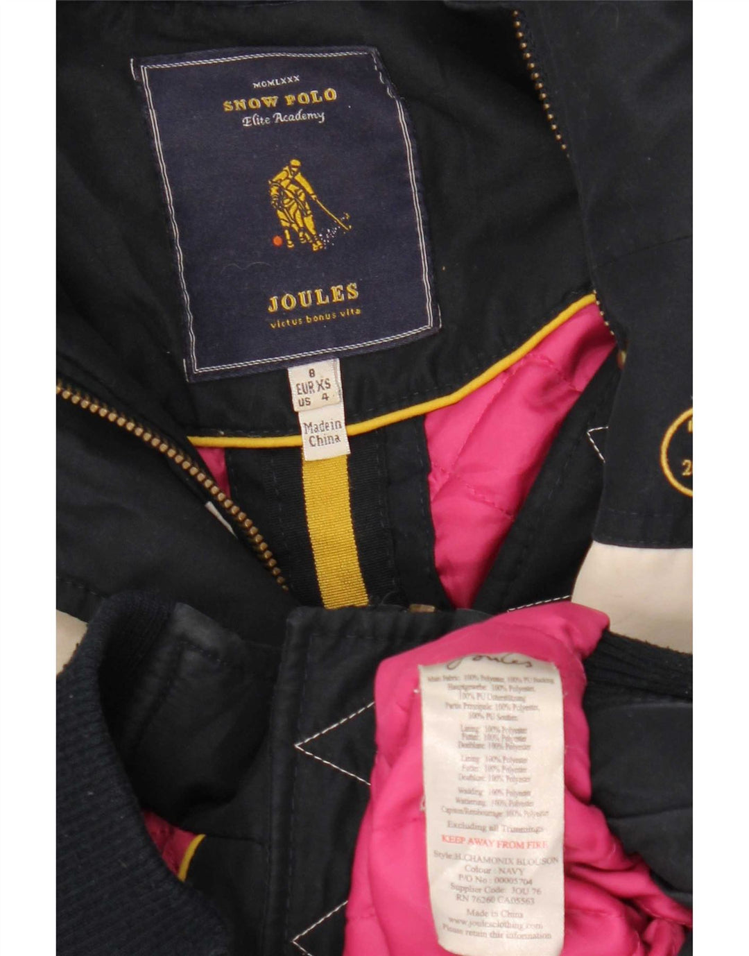 Joules Chaqueta de esquí gráfica para mujer UK 8 Small Azul marino