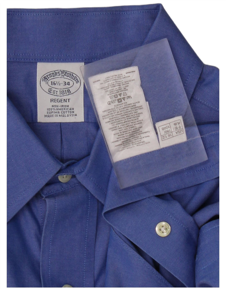 BROOKS BROTHERS Camisa Regent para hombre Talla 16 1/2 Algodón azul grande