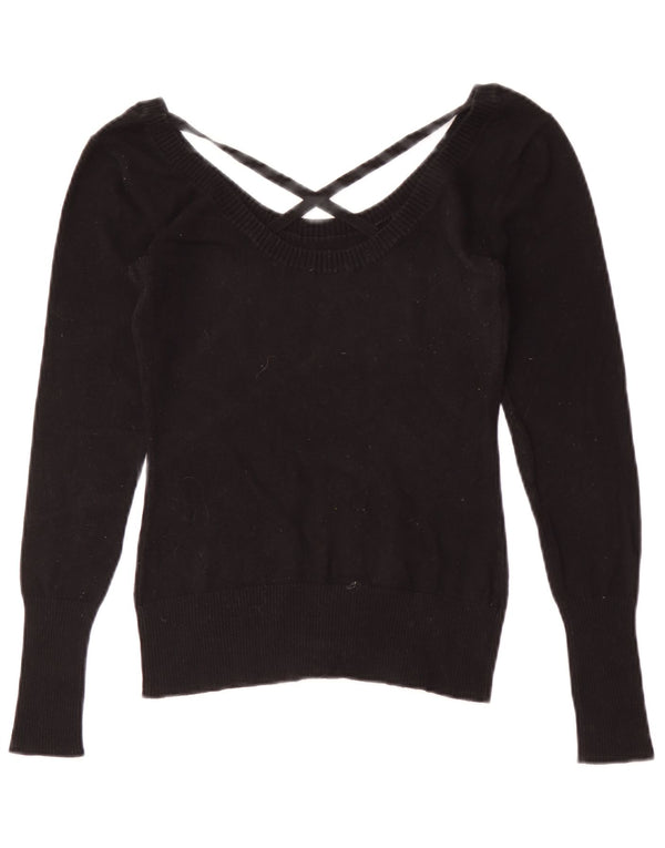 Guess Blusa gráfica de manga larga para mujer UK 8 Small Black