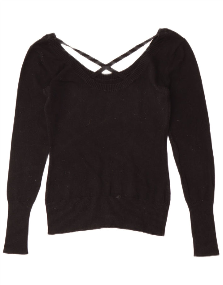 Guess Blusa gráfica de manga larga para mujer UK 8 Small Black