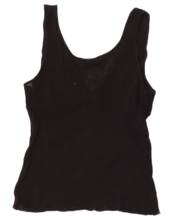 Massimo Dutti Camiseta Sin Mangas Mujer UK 12 Medium Negro