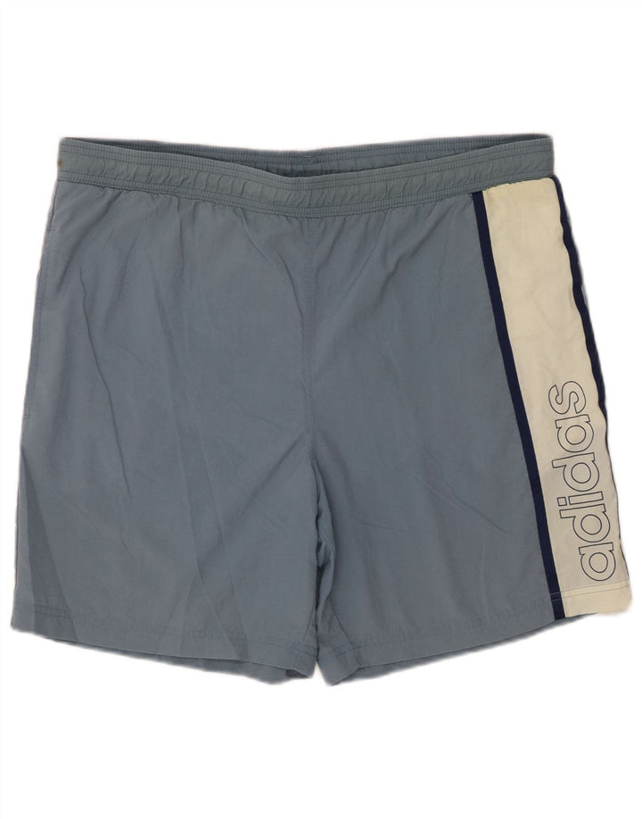 Adidas Hombre Bañador Shorts Con Estampado De Poliamida Color Block Azul Medio