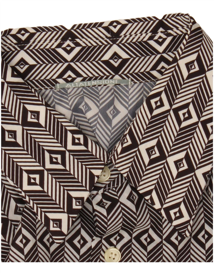ALTATENSIONE Camisa Hombre Mediana Negra Geométrica