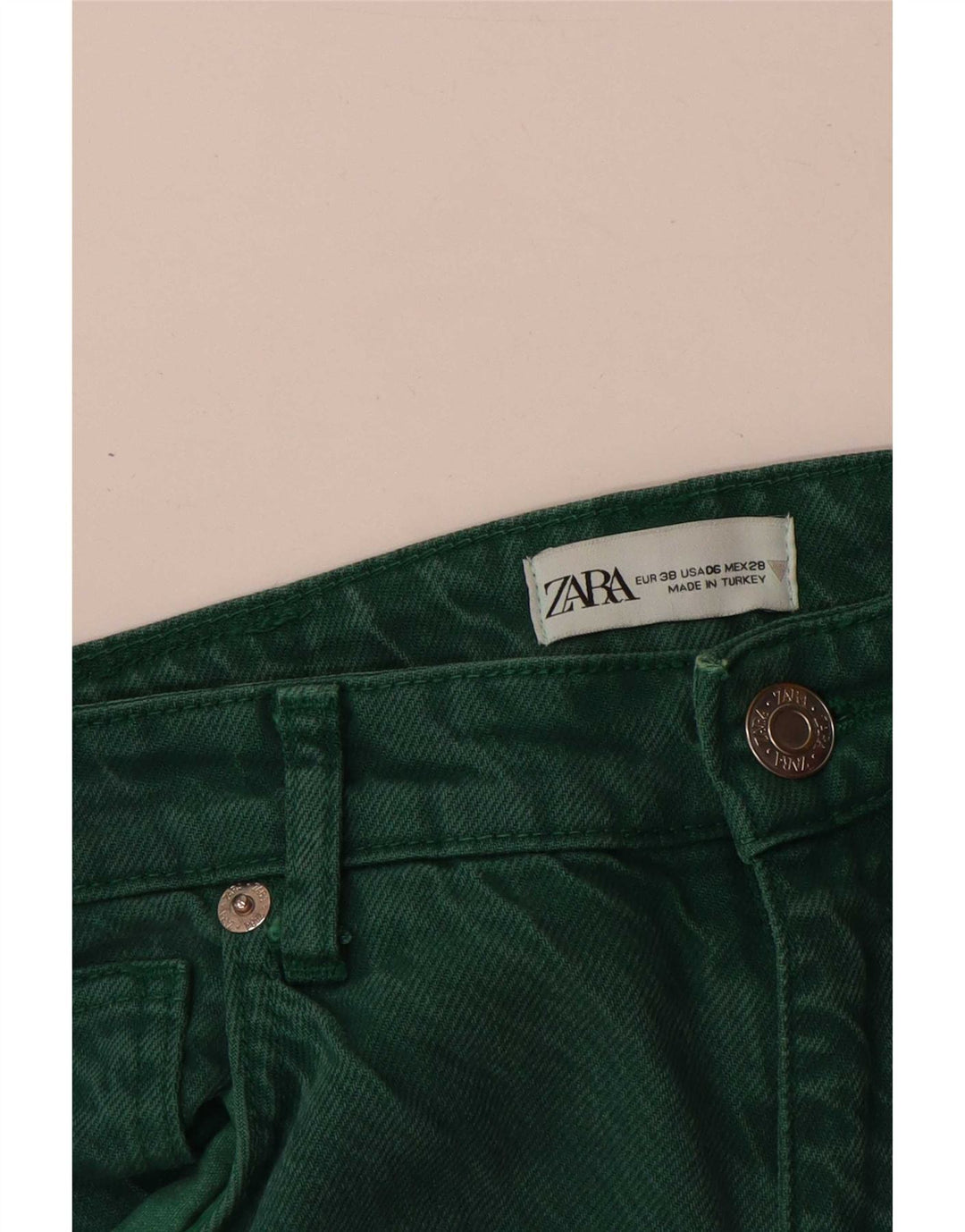 Zara Jeans Sueltos Mujer EU 38 Small W28 L31 Verde