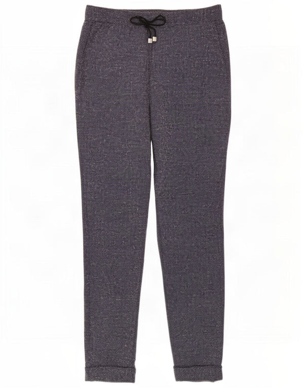 Marks & Spencer Pantalones informales ajustados para mujer UK 8 Small W26 L27 Azul moteado