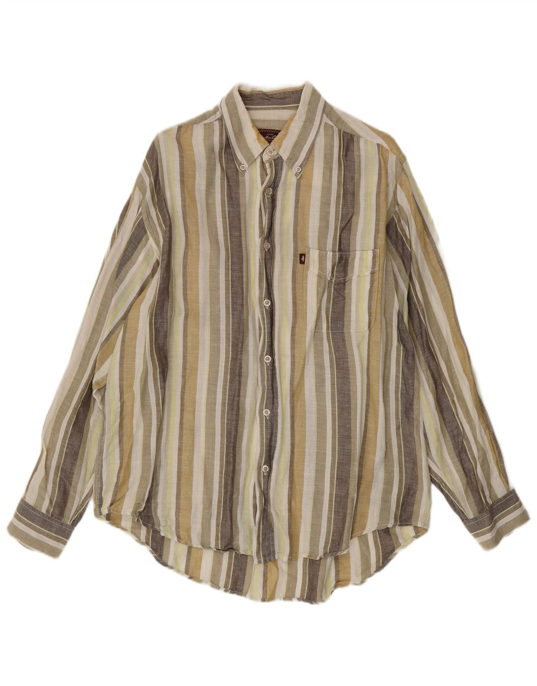 Camisa Marlboro Classics Hombre Grande Lino Rayas Multicolor