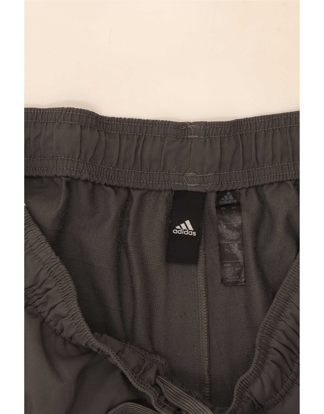 Adidas - Pantalones cortos deportivos para hombre, poliéster gris grande