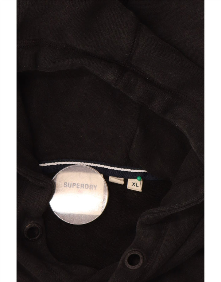 SUPERDRY Jersey con capucha para hombre XL Algodón negro