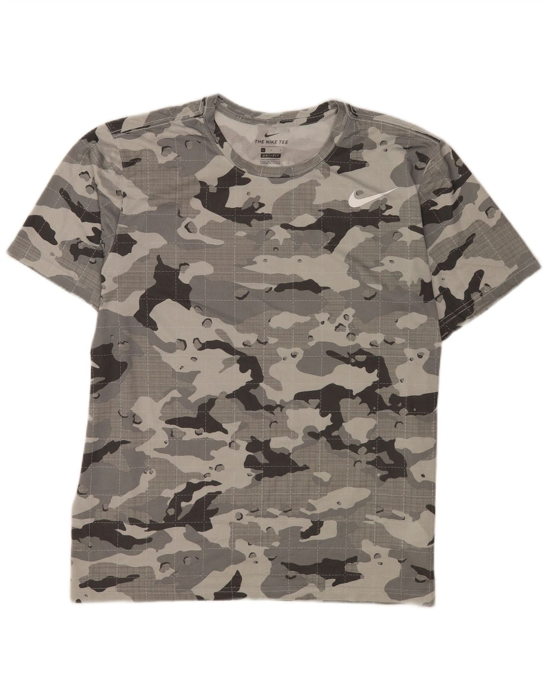 Camiseta Nike Dri Fit para hombre Top grande gris camuflaje poliéster