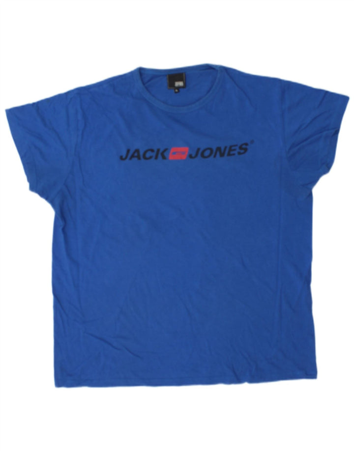 JACK & JONES Hombre Camiseta Gráfica Top XL Azul