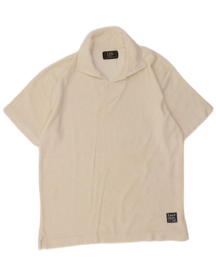 Polo Lee Para Hombre De Algodón Blanco Roto Grande