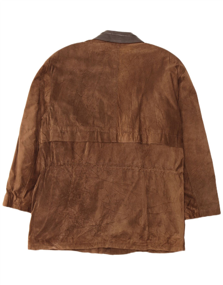 Chaqueta de ante vintage para hombre IT 54 XL cuero marrón