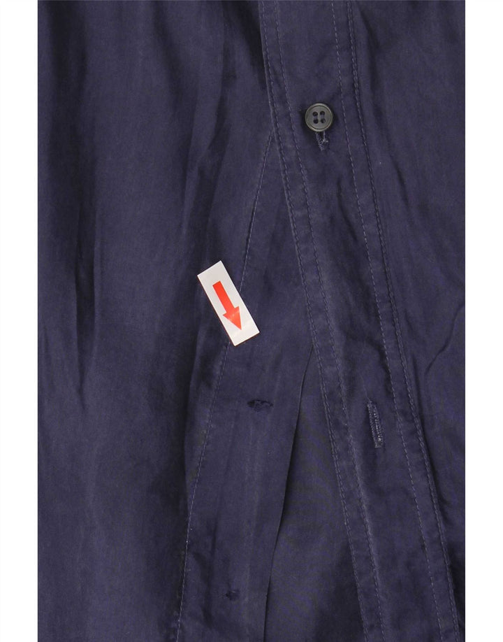 Robert Stock Camisa Hombre XL Seda Azul Marino