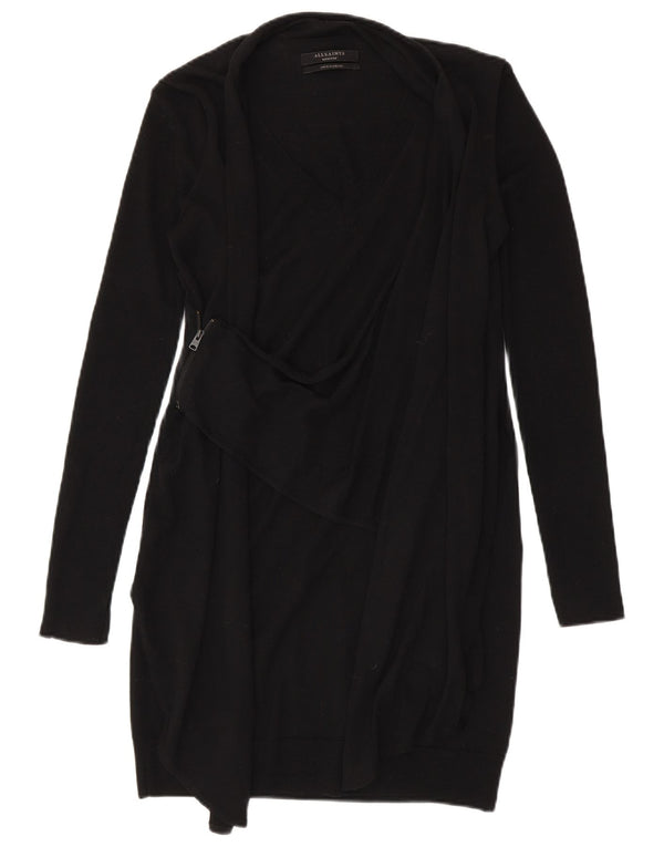 All Saints Vestido tipo jersey de manga larga para mujer UK 40 Mediano Lana merina negra