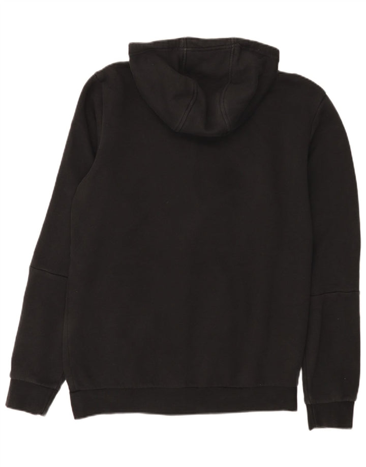 Adidas - Sudadera con capucha y cremallera para hombre, algodón negro mediano